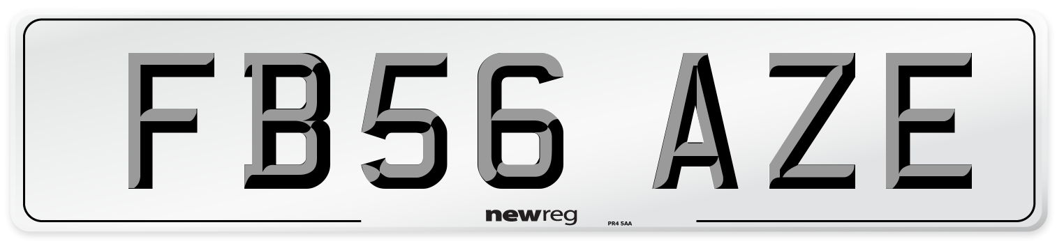 FB56 AZE Number Plate from New Reg